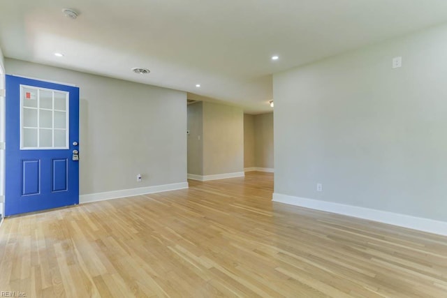 5833 Hedgerow Ln, Portsmouth, VA 23703 - empty room featuring baseboards, recessed lighting, and light wood-style floors