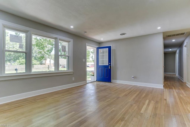 5833 Hedgerow Ln, Portsmouth, VA 23703 - entryway featuring baseboards, light wood finished floors, and recessed lighting