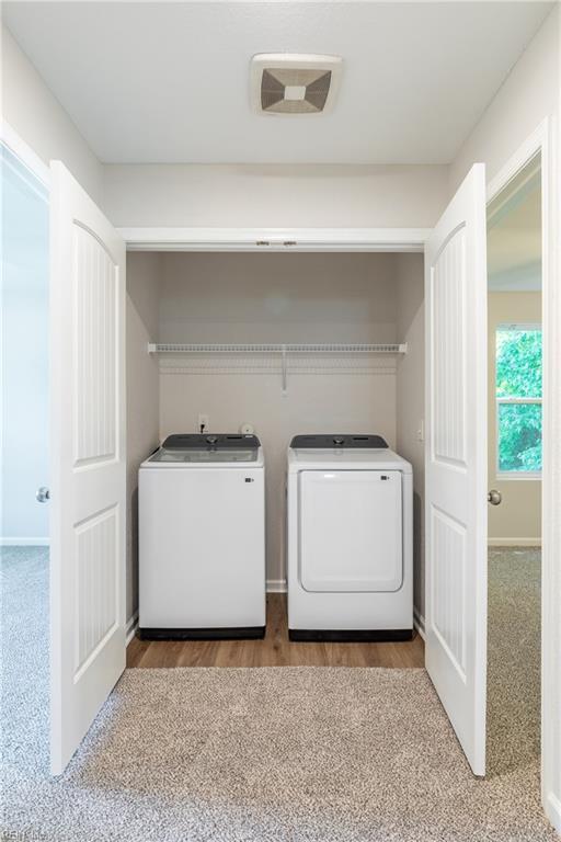 429 Draper Dr, Norfolk, VA 23505 - washroom featuring washer and clothes dryer and wood finished floors