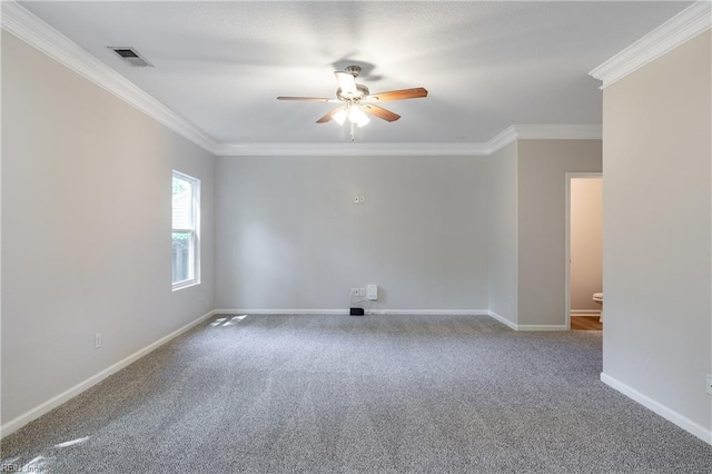 429 Draper Dr, Norfolk, VA 23505 - unfurnished room featuring carpet floors, a ceiling fan, ornamental molding, and baseboards