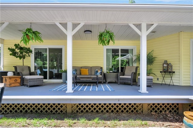 201 Colony Trl, Lanexa, VA 23089 - view of patio / terrace with an outdoor hangout area and a wooden deck
