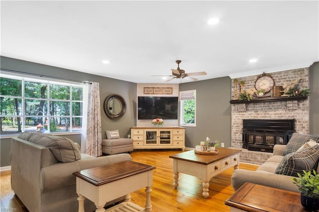 201 Colony Trl, Lanexa, VA 23089 - living area with wood finished floors, ceiling fan, plenty of natural light, recessed lighting, and baseboards