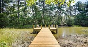 337 Juniper Cove Ln, Bohannon, VA 23021 - dock area with a water view