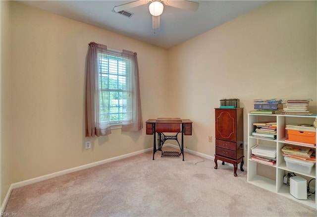 7 Saint Francis Dr, Newport News, VA 23602 - sitting room featuring carpet flooring, a ceiling fan, and baseboards