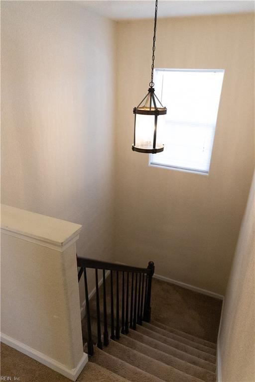 1932 Linster St, Chesapeake, VA 23324 - staircase with carpet floors and baseboards