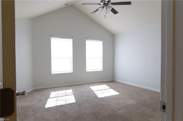 1932 Linster St, Chesapeake, VA 23324 - carpeted spare room featuring a ceiling fan, lofted ceiling, and baseboards