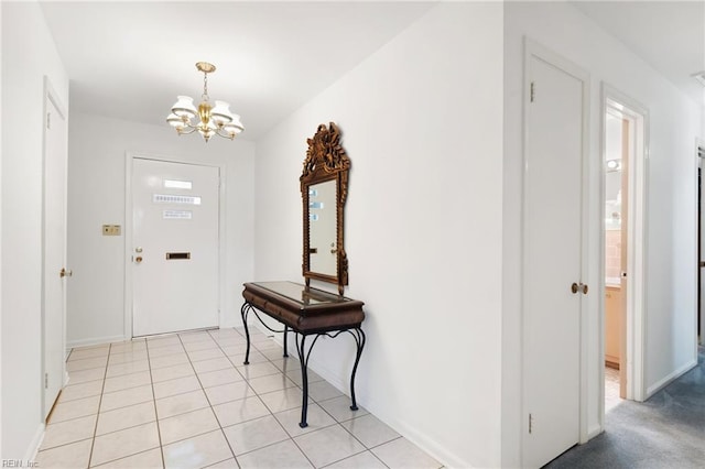 8 Marilea Cir, Newport News, VA 23606 - entrance foyer with a chandelier, baseboards, and light tile patterned flooring