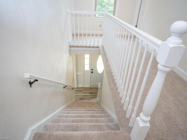 3124 Douglas Rd, Chesapeake, VA 23322 - stairs with carpet flooring and baseboards