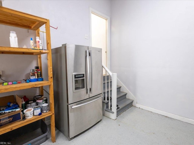 4604 Bellamy Ct, Virginia Beach, VA 23462 - kitchen with stainless steel refrigerator with ice dispenser and baseboards