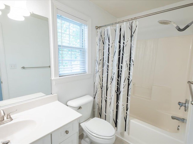 4604 Bellamy Ct, Virginia Beach, VA 23462 - bathroom featuring vanity, shower / bathtub combination with curtain, and toilet