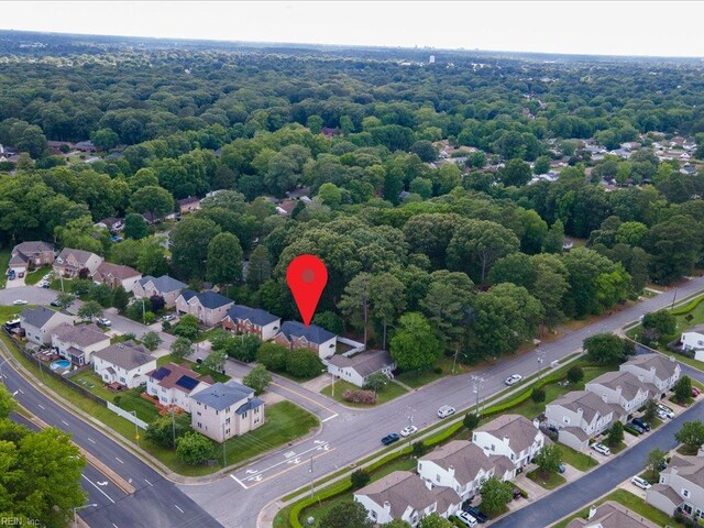 4604 Bellamy Ct, Virginia Beach, VA 23462 - aerial view of residential area with a heavily wooded area