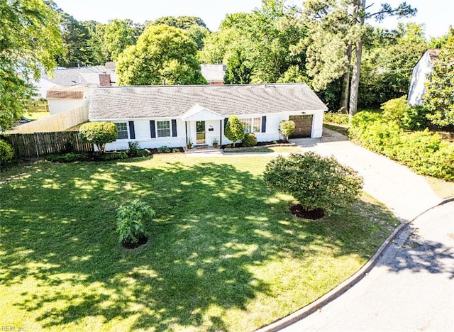 4505 Hessian Ct, Virginia Beach, VA 23462 - ranch-style home with a garage, driveway, and a chimney
