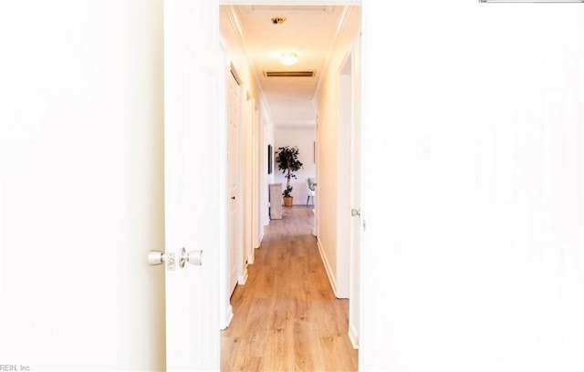 4505 Hessian Ct, Virginia Beach, VA 23462 - corridor with light wood-style flooring and crown molding