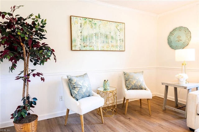 4505 Hessian Ct, Virginia Beach, VA 23462 - living area with wood finished floors, crown molding, and baseboards