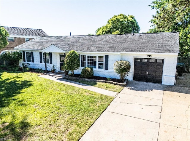 4505 Hessian Ct, Virginia Beach, VA 23462 - view of front facade with a garage, a front lawn, driveway, and roof with shingles
