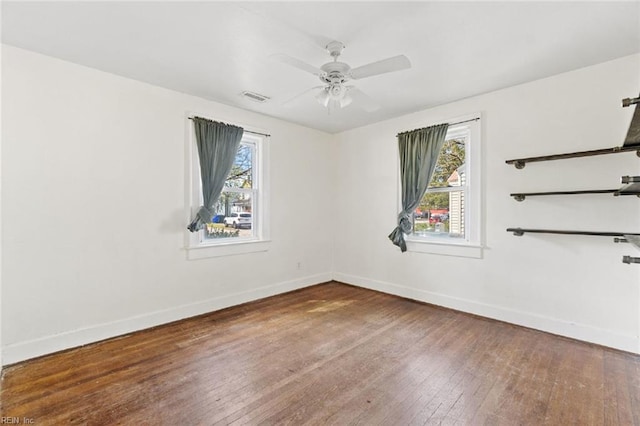 858 47th St, Norfolk, VA 23508 - spare room featuring hardwood / wood-style flooring, baseboards, and ceiling fan