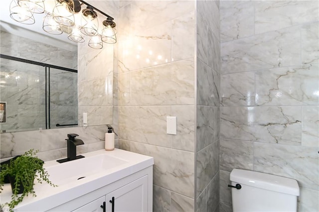 166 Mill Point Dr, Hampton, VA 23669 - bathroom featuring tile walls, vanity, and toilet