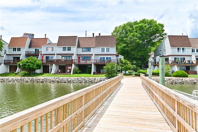 166 Mill Point Dr, Hampton, VA 23669 - dock featuring a water view and a residential view