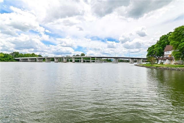 166 Mill Point Dr, Hampton, VA 23669 - water view with a notable bridge