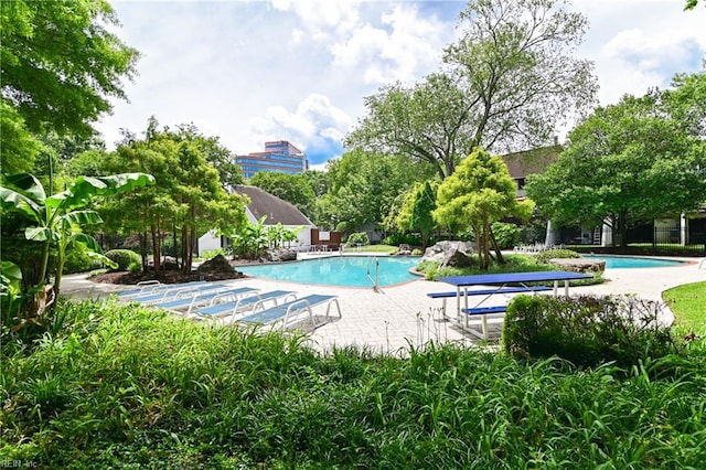 166 Mill Point Dr, Hampton, VA 23669 - community pool featuring a patio