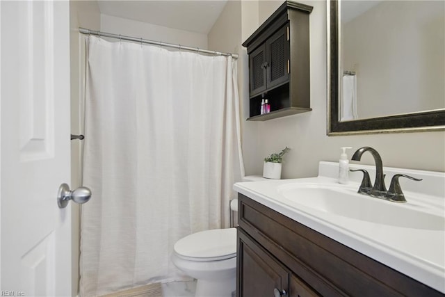 1765 Unicorn Dr, Virginia Beach, VA 23454 - bathroom featuring vanity, toilet, marble finish flooring, and curtained shower