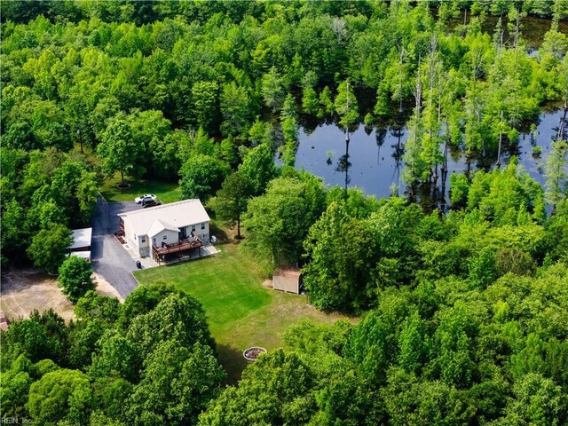 14387 Tucker Swamp Rd, Zuni, VA 23898 - aerial view of property and surrounding area with a large body of water and a forest