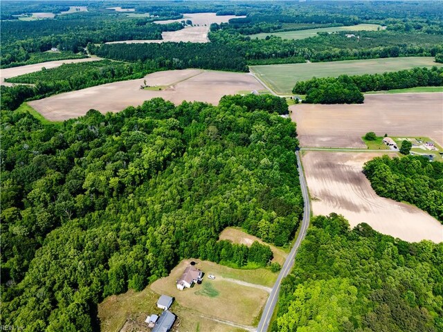 14387 Tucker Swamp Rd, Zuni, VA 23898 - aerial view of property and surrounding area featuring rural landscape, farmland, and a forest