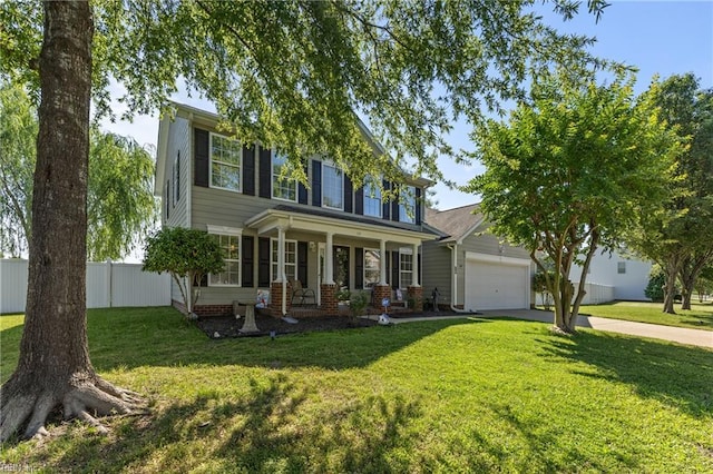115 Rochdale Ln, Suffolk, VA 23434 - view of front of house featuring concrete driveway, a garage, and covered porch