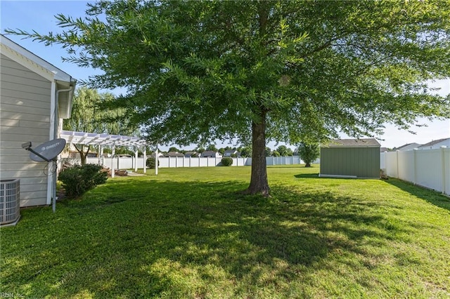 115 Rochdale Ln, Suffolk, VA 23434 - view of yard featuring a pergola and cooling unit