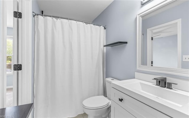 306 San Roman Dr, Chesapeake, VA 23322 - bathroom with toilet, vanity, and curtained shower