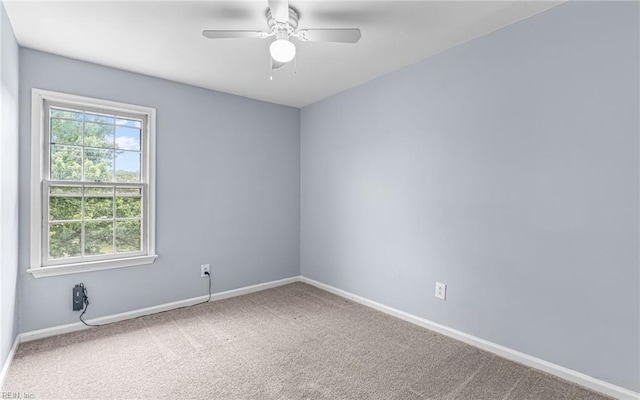 306 San Roman Dr, Chesapeake, VA 23322 - spare room featuring baseboards, carpet, and a ceiling fan