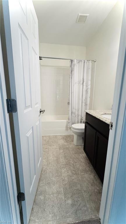 1107 Halton Ln, Chesapeake, VA 23320 - full bath with vanity, toilet, and shower / bath combo with shower curtain