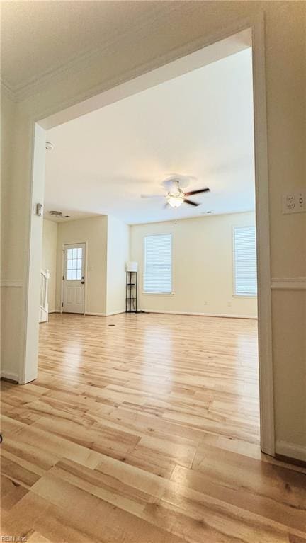 1107 Halton Ln, Chesapeake, VA 23320 - empty room with light wood-style floors, ceiling fan, and baseboards