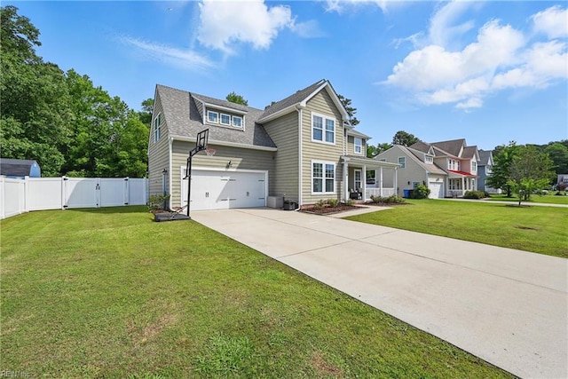 5520 White Swallow Way, Chesapeake, VA 23321 - view of front of property with a gate, concrete driveway, an attached garage, and a shingled roof