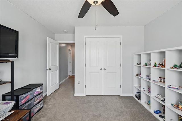 5520 White Swallow Way, Chesapeake, VA 23321 - playroom with ceiling fan, carpet, and baseboards