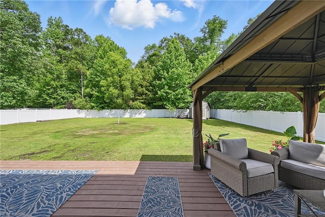 5520 White Swallow Way, Chesapeake, VA 23321 - wooden terrace with a gazebo and an outdoor hangout area