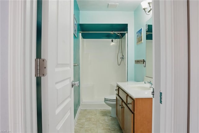 6412 Dove St, Norfolk, VA 23513 - bathroom featuring vanity, a stall shower, and toilet
