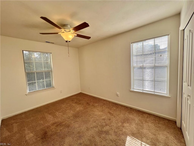 728 S Lake Cir, Chesapeake, VA 23322 - unfurnished room with carpet, ceiling fan, and baseboards
