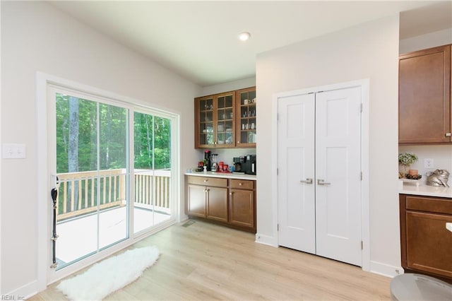 123 Big Woods Dr, Poquoson, VA 23662 - indoor dry bar with light wood-style flooring, baseboards, and recessed lighting
