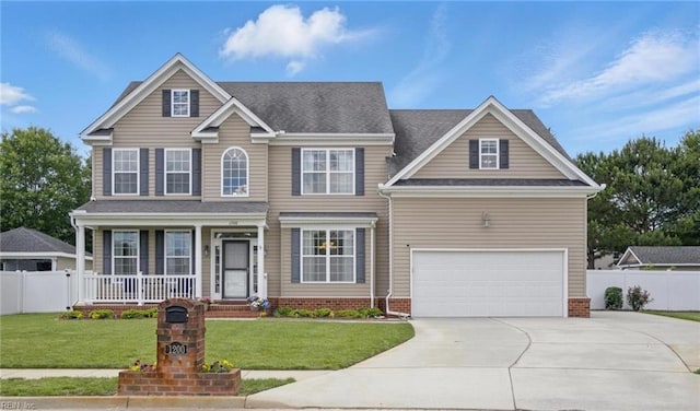 1200 Althea Ct, Chesapeake, VA 23322 - traditional-style house featuring a porch, driveway, and an attached garage