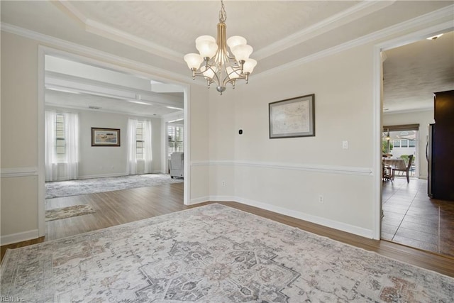 1200 Althea Ct, Chesapeake, VA 23322 - unfurnished dining area featuring wood finished floors, plenty of natural light, a chandelier, ornamental molding, and baseboards