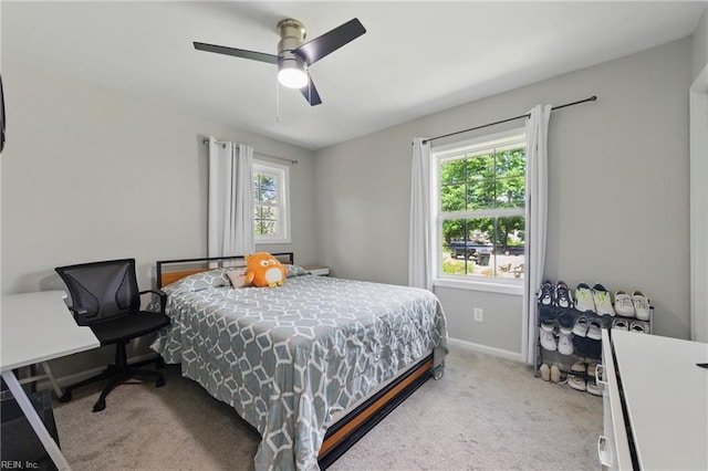 23 Stonewall Ter, Hampton, VA 23666 - bedroom featuring carpet, baseboards, and ceiling fan