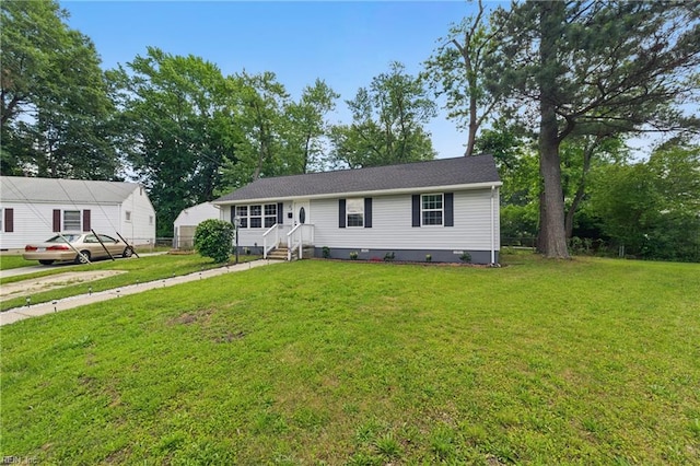 23 Stonewall Ter, Hampton, VA 23666 - view of front facade with crawl space and a front lawn