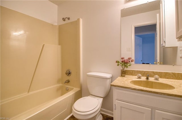 2574 Cove Point Pl, Virginia Beach, VA 23454 - full bathroom featuring vanity, toilet, tub / shower combination, and baseboards