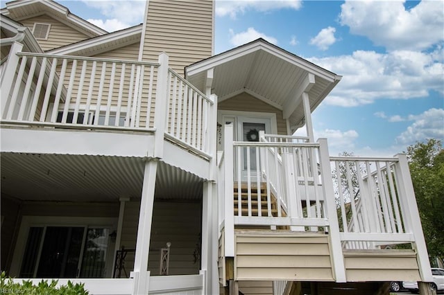 2574 Cove Point Pl, Virginia Beach, VA 23454 - view of home's exterior featuring stairway and a chimney