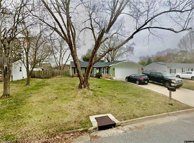 1664 Ashton Dr, Virginia Beach, VA 23464 - view of front of property with concrete driveway and an attached garage