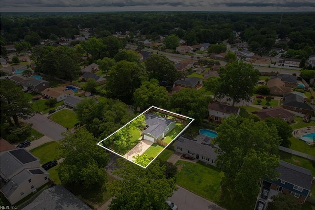 1664 Ashton Dr, Virginia Beach, VA 23464 - aerial perspective of suburban area featuring property boundaries highlighted
