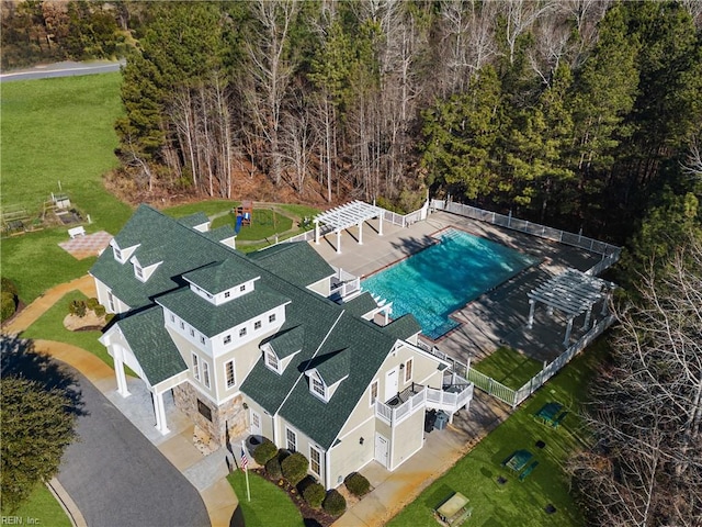 3002 Lambsberry Cir, Elizabeth City, NC 27909 - drone / aerial view of a pool