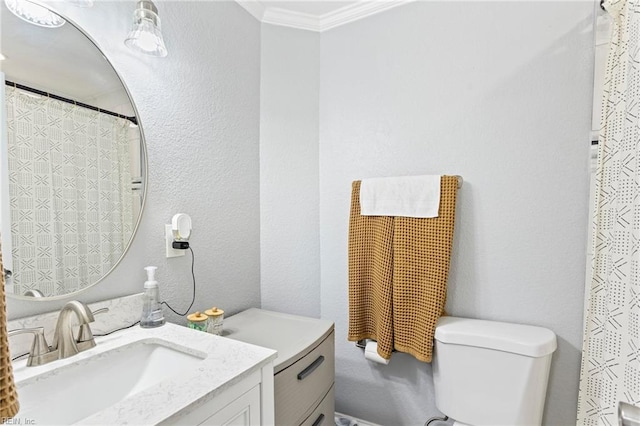 3607 Lafayette Blvd, Norfolk, VA 23513 - full bathroom featuring vanity, ornamental molding, and toilet
