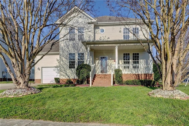 100 Langston Ct, Franklin, VA 23851 - view of front of property with covered porch and a front yard